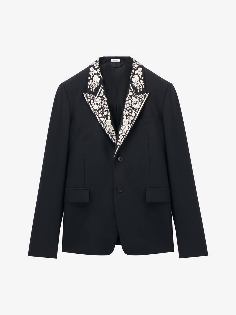 Alexander McQueen 花卉刺绣双排扣夹克
