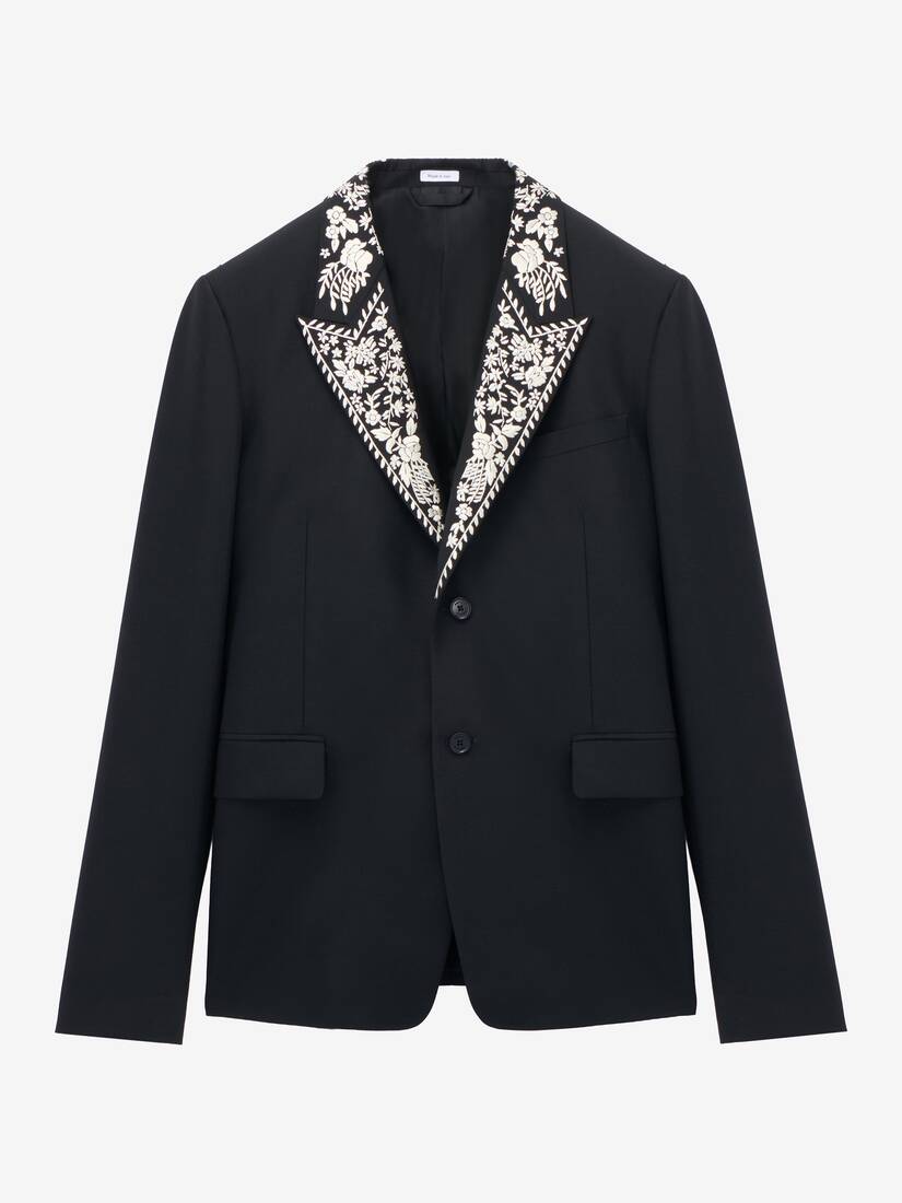 Alexander McQueen 花卉刺绣双排扣夹克