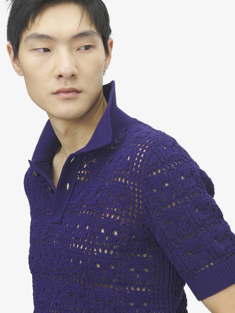 Alexander McQueen Skull钩织Polo衫