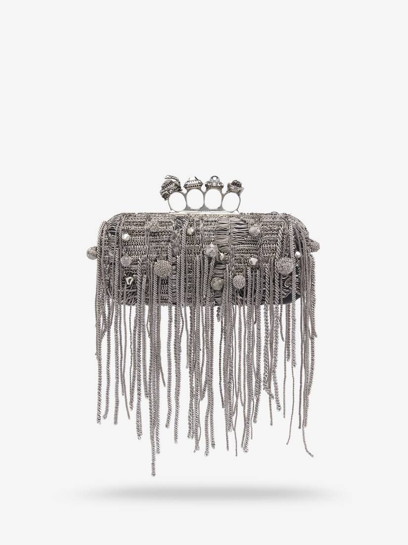 Alexander McQueen Snake Knuckle Clutch长款指环手拿包