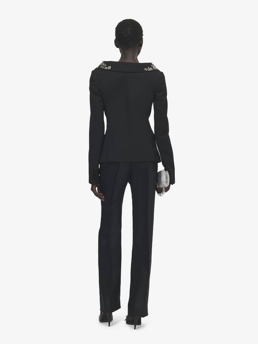 Alexander McQueen 刺绣露肩背带夹克