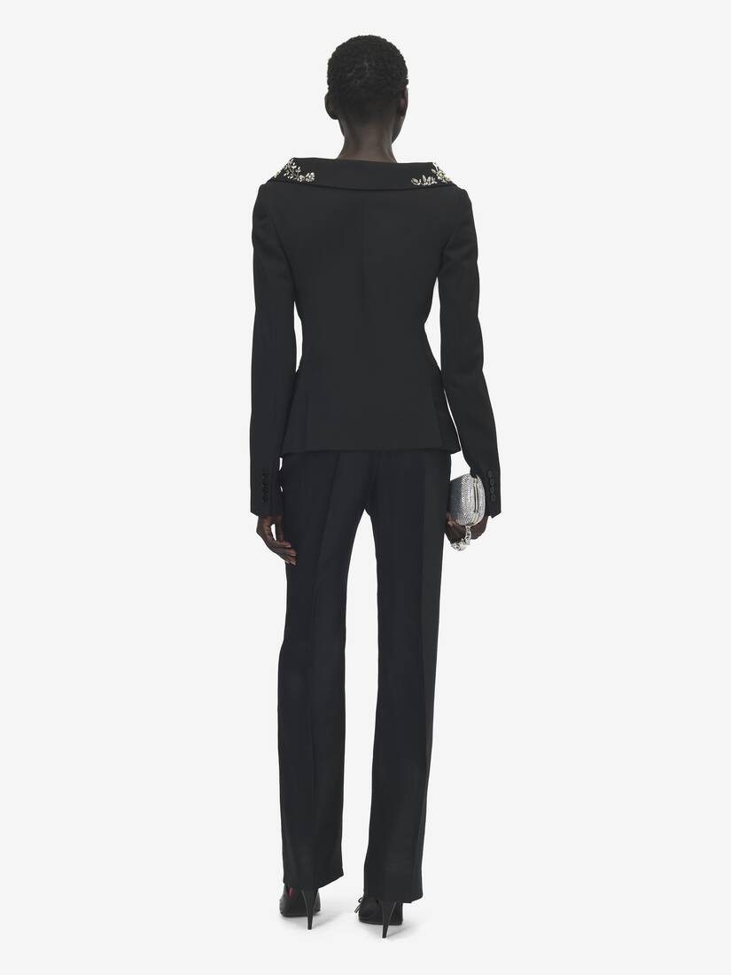 Alexander McQueen 刺绣露肩背带夹克