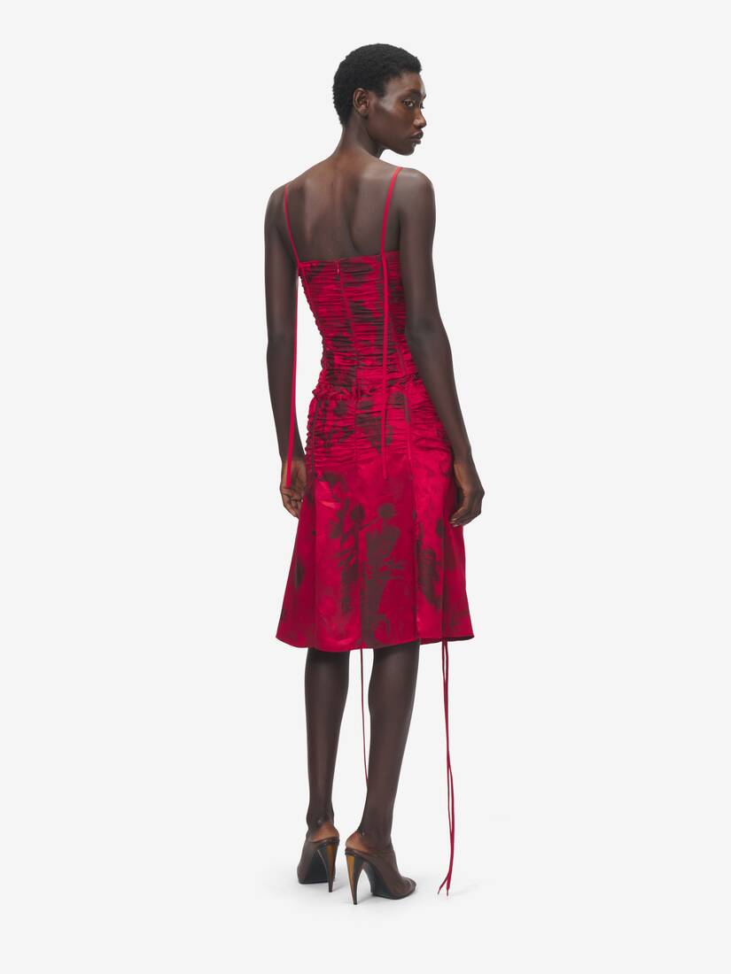 Alexander McQueen 花卉提花束腰连衣裙