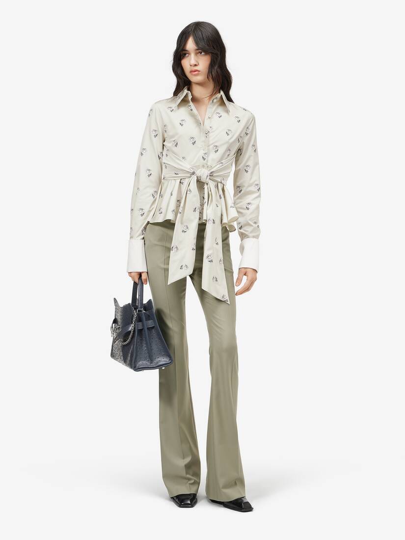 Alexander McQueen 塔夫绸玫瑰提花自系式衬衫