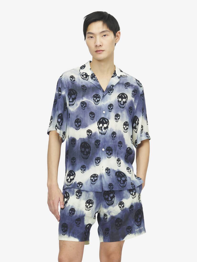 Alexander McQueen 扎染Skull夏威夷衬衫