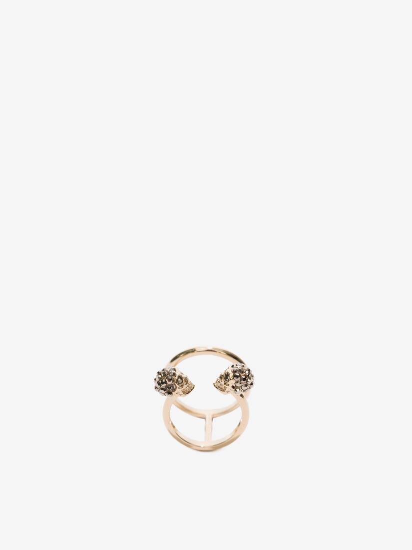 Alexander McQueen 双骷髅双圈戒指