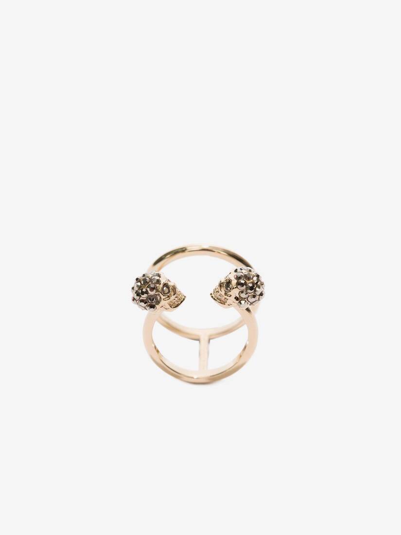 Alexander McQueen 双骷髅双圈戒指