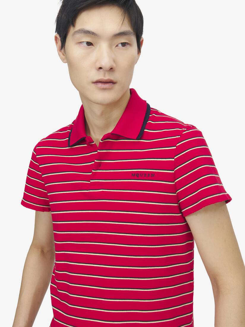 Alexander McQueen 条纹Polo衫