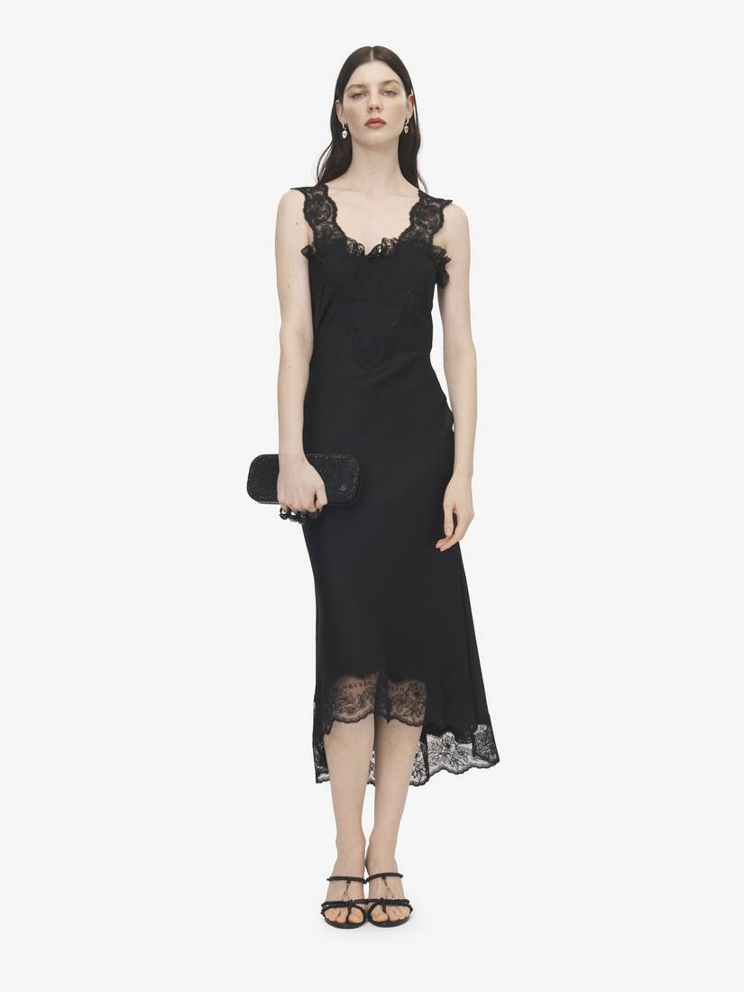 Alexander McQueen 蕾丝饰边中长连衣裙