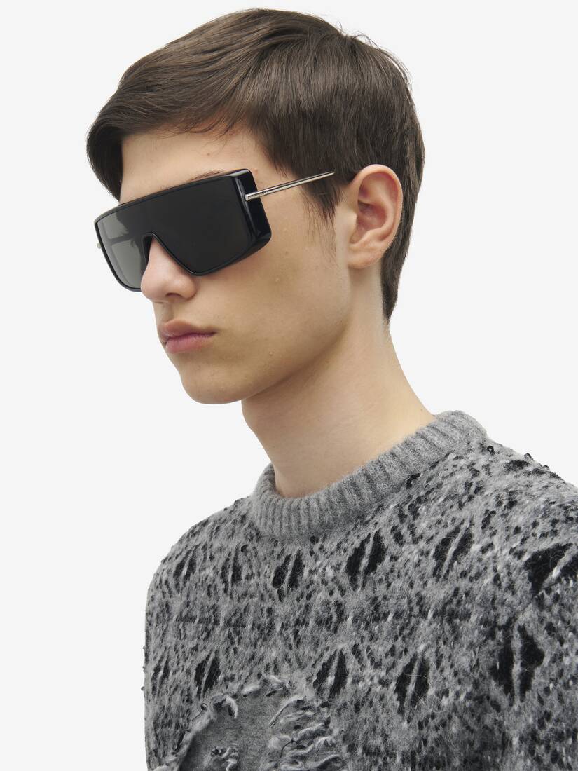 Alexander McQueen T-Bar护目镜造型太阳眼镜