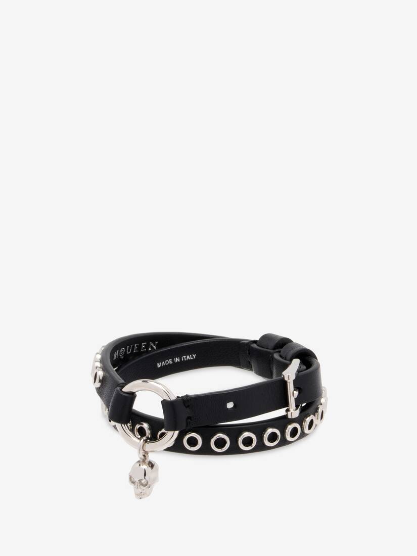 Alexander McQueen Skull饰环双圈手镯