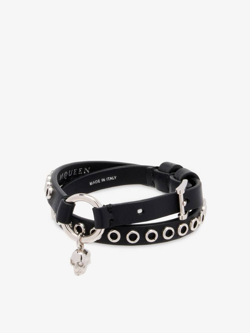 Alexander McQueen Skull饰环双圈手镯