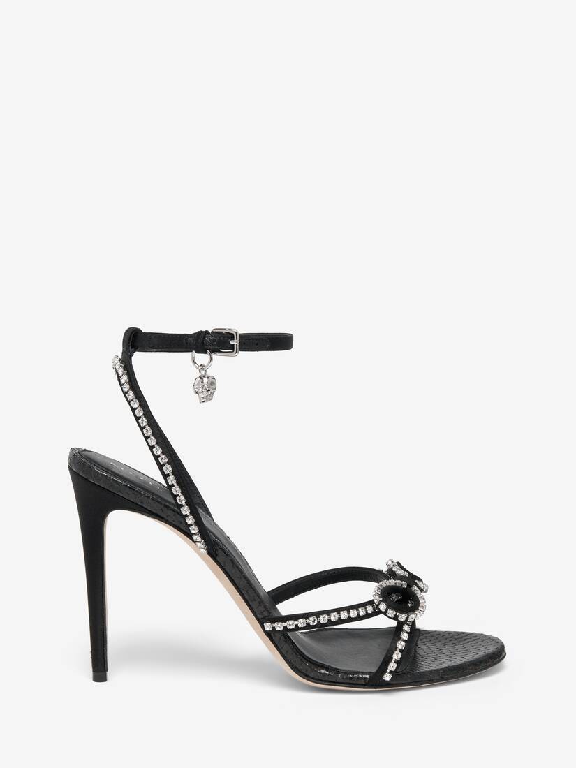 Alexander McQueen 仿水晶蝴蝶结凉鞋