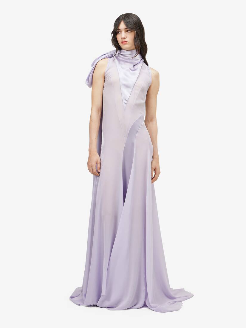 Alexander McQueen 肩部蝴蝶结晚宴连衣裙