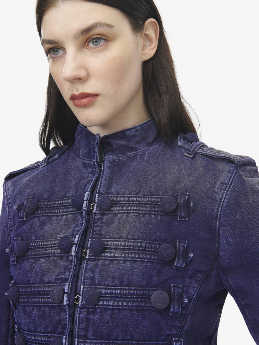 Alexander McQueen 制服风格牛仔夹克