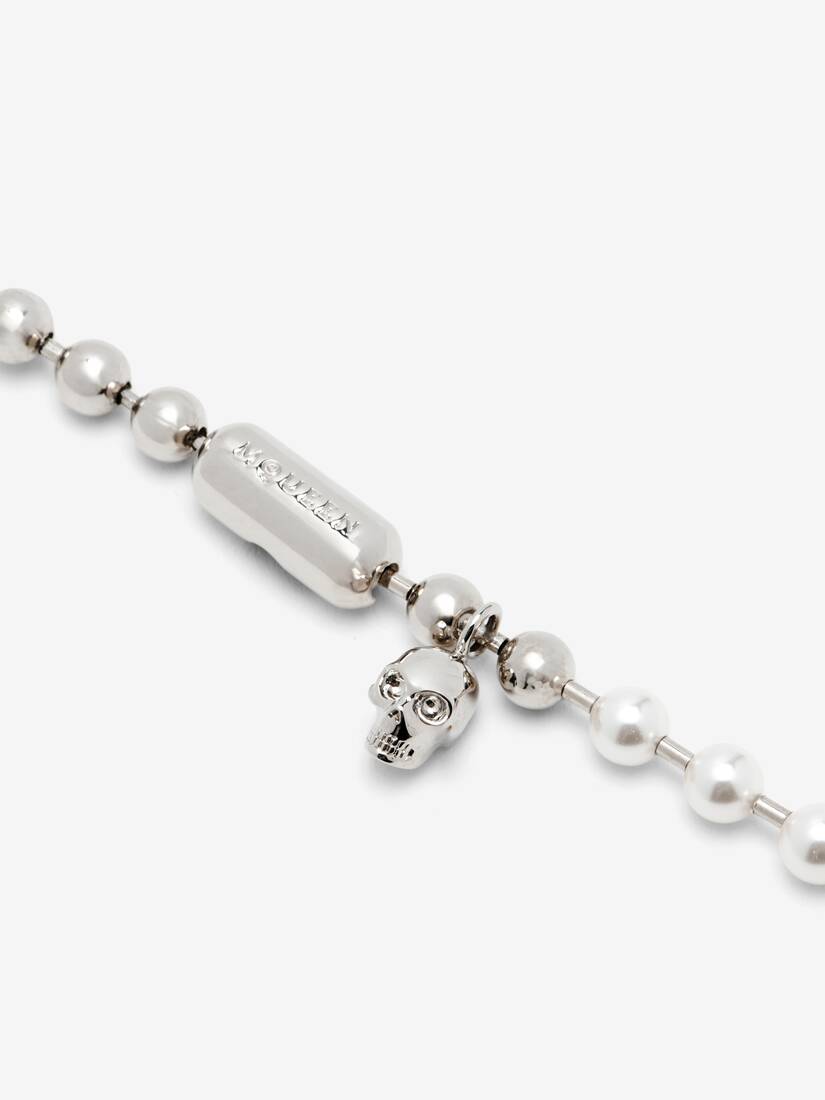 Alexander McQueen Skull & Pearl手链