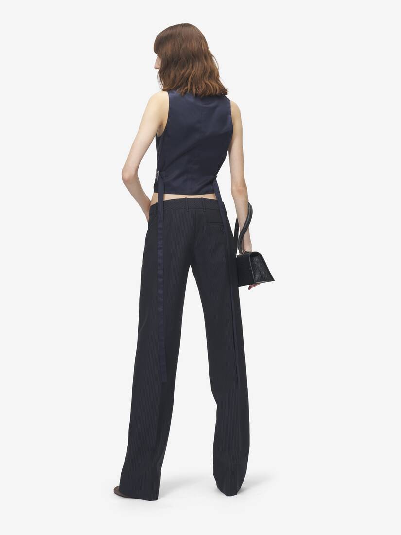Alexander McQueen 细条纹精裁马甲
