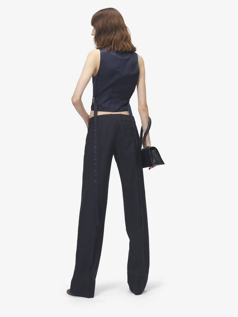 Alexander McQueen 细条纹精裁马甲