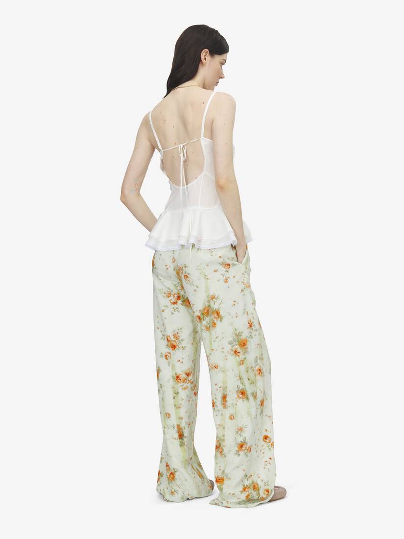 Alexander McQueen 桑蚕丝腰饰裙摆吊带上衣