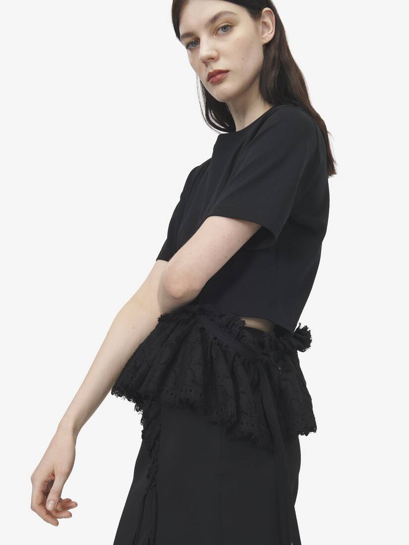 Alexander McQueen 蕾丝腰饰裙摆T恤