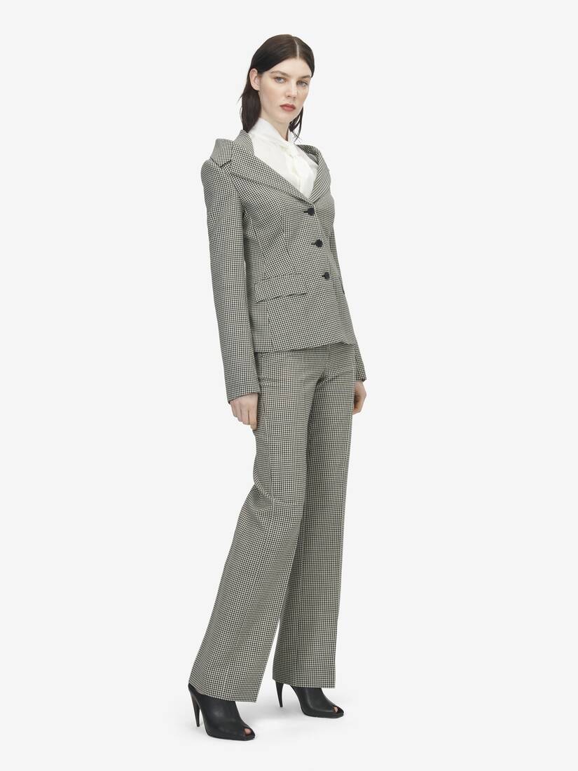 Alexander McQueen 维希格纹露肩背带夹克