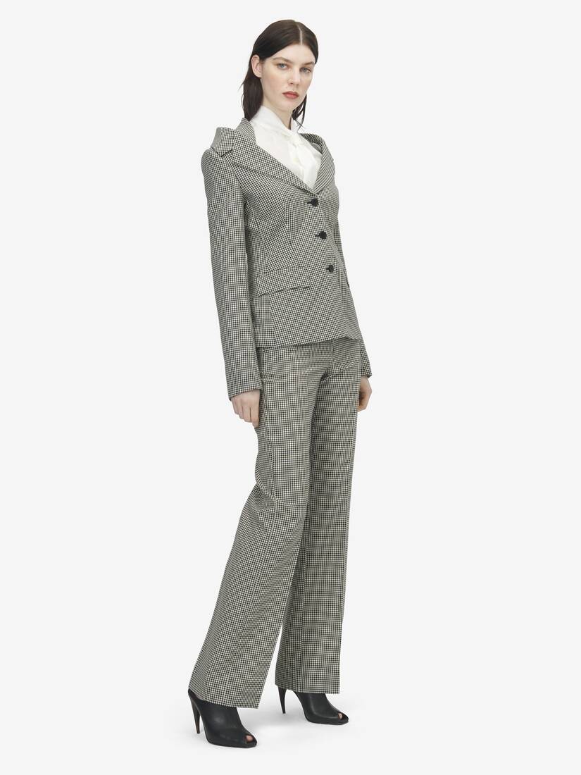 Alexander McQueen 维希格纹露肩背带夹克