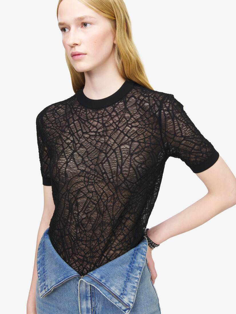 Alexander McQueen 蜘蛛蕾丝上衣