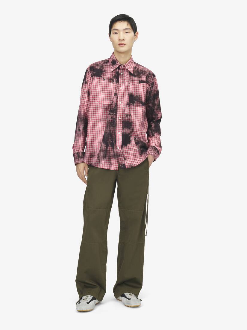 Alexander McQueen 法兰绒格纹扎染衬衫