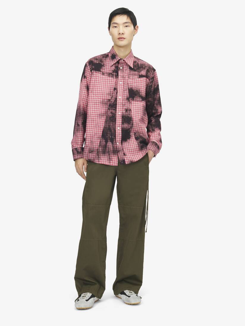 Alexander McQueen 法兰绒格纹扎染衬衫