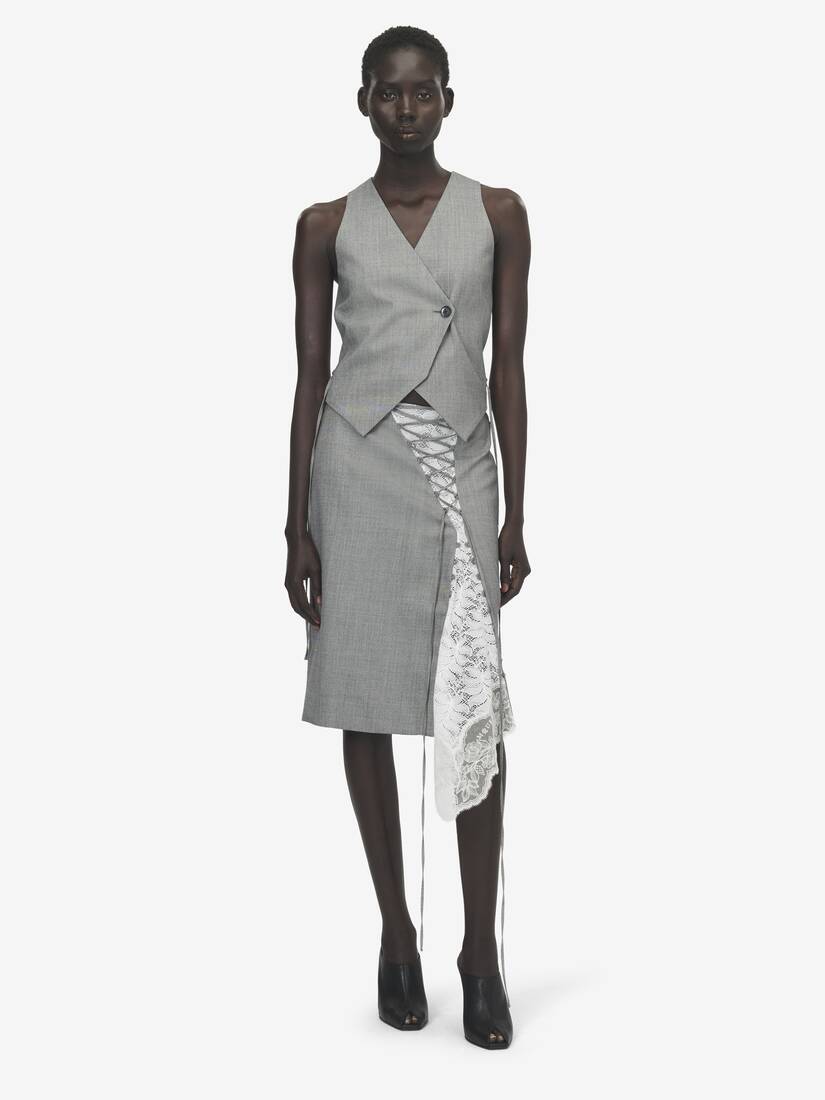 Alexander McQueen 束腰系带裁片铅笔裙