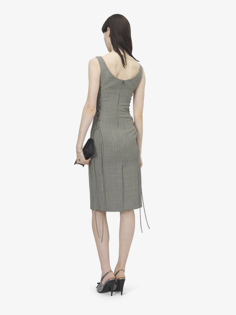 Alexander McQueen 束腰蕾丝维希格纹铅笔连衣裙