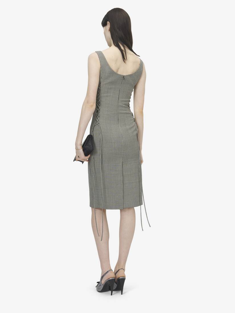 Alexander McQueen 束腰蕾丝维希格纹铅笔连衣裙