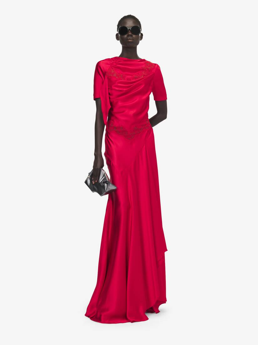Alexander McQueen 蕾丝饰边晚宴连衣裙
