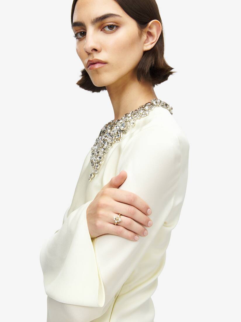 Alexander McQueen Skull & Crystal戒指