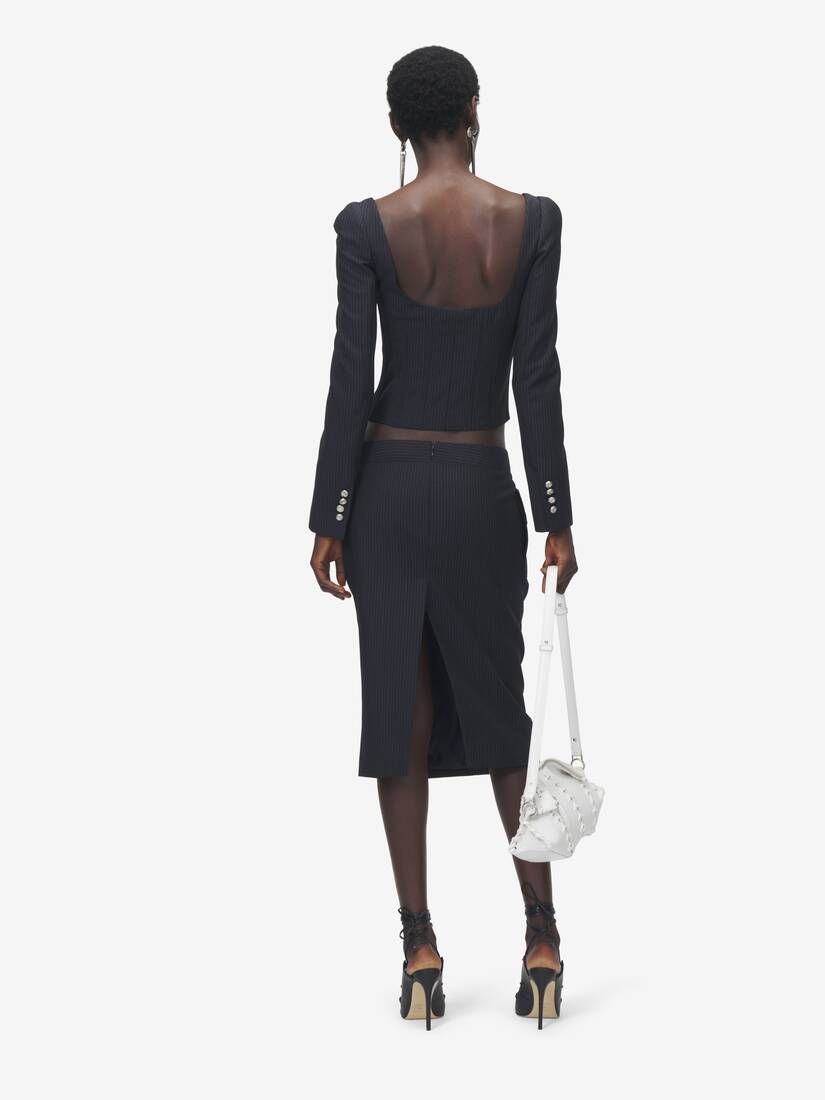 Alexander McQueen 细条纹铅笔裙