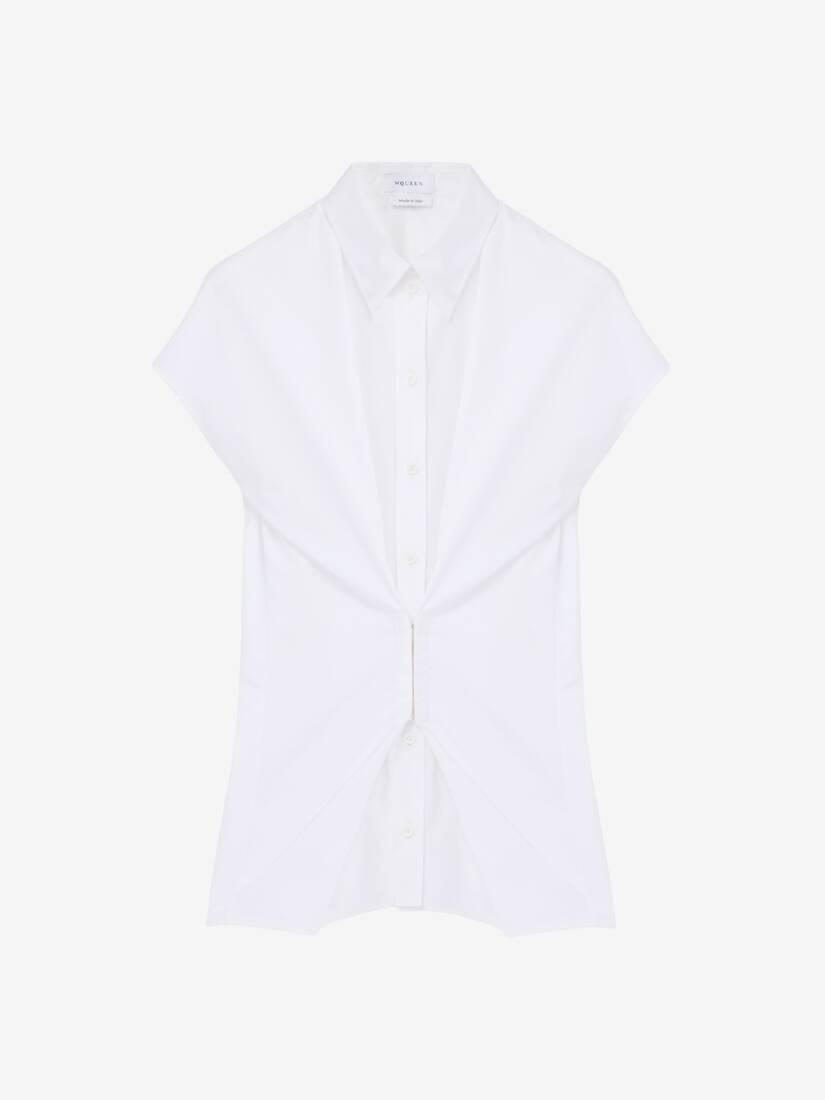 Alexander McQueen 缩褶短袖衬衫