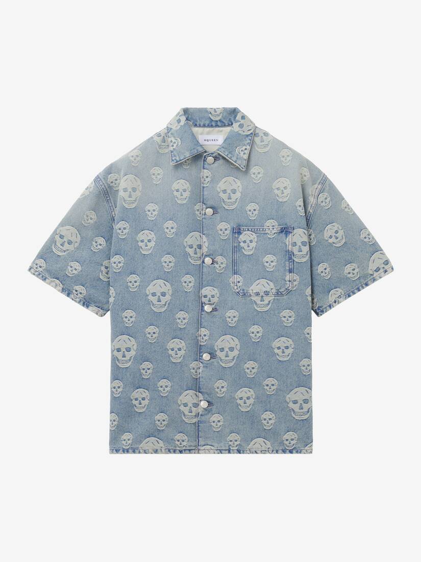 Alexander McQueen Skull提花牛仔衬衫