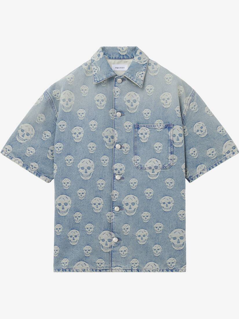 Alexander McQueen Skull提花牛仔衬衫