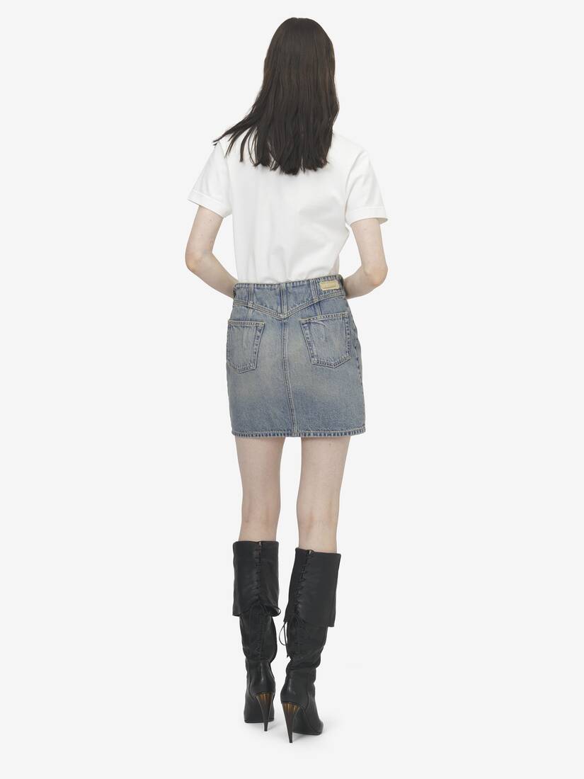 Alexander McQueen 金属感盘扣风格翻边迷你裙