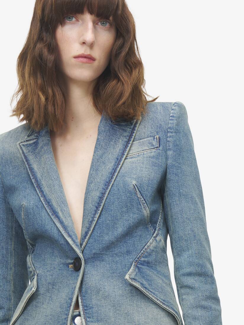 Alexander McQueen 弹力牛仔夹克