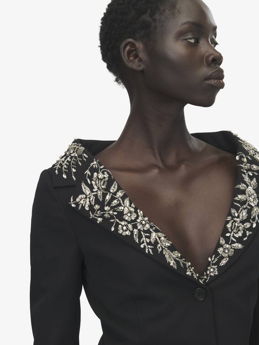 Alexander McQueen 刺绣露肩背带夹克