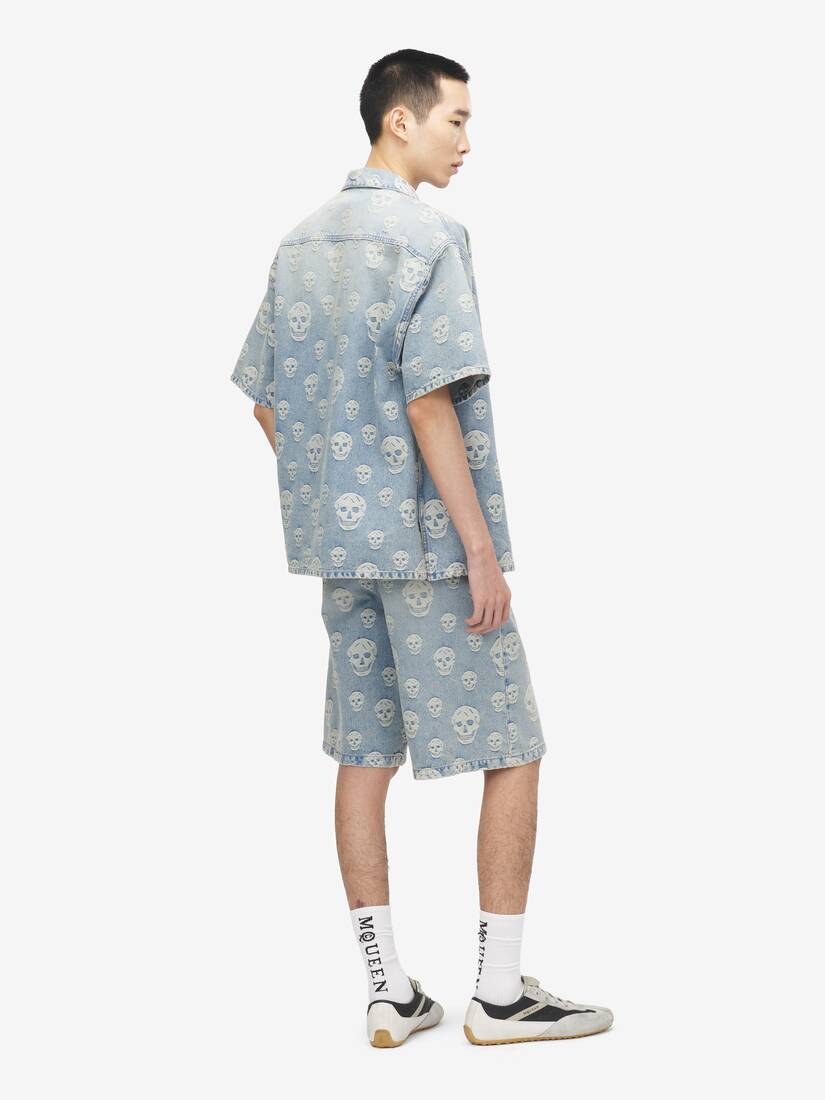 Alexander McQueen Skull提花牛仔衬衫