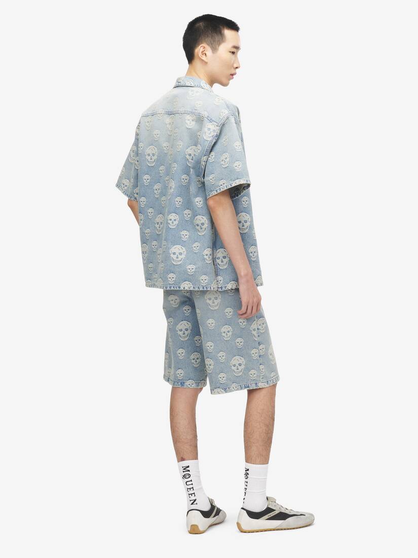 Alexander McQueen Skull提花牛仔衬衫