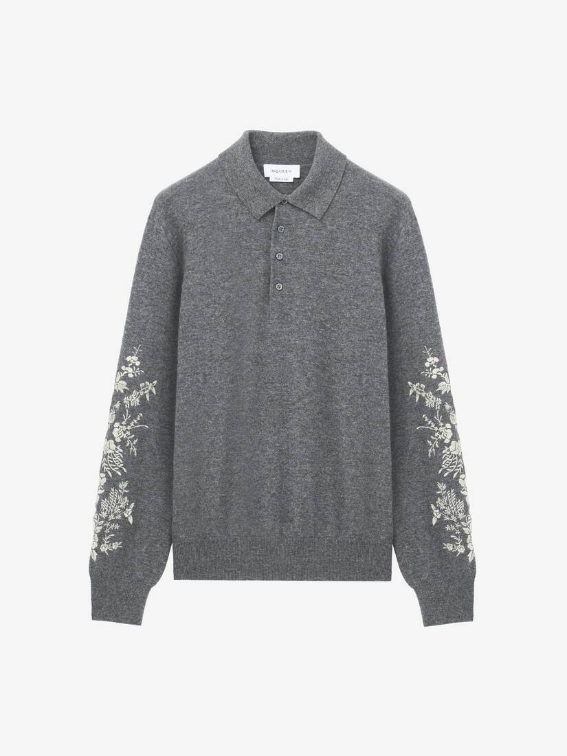Alexander McQueen 花卉刺绣Polo衫