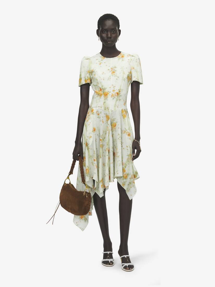 Alexander McQueen 桑蚕丝花卉印花连衣裙