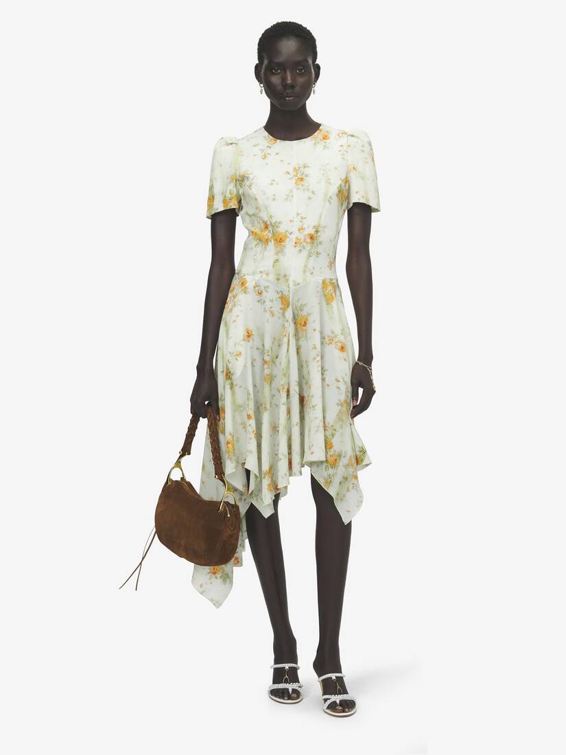 Alexander McQueen 桑蚕丝花卉印花连衣裙