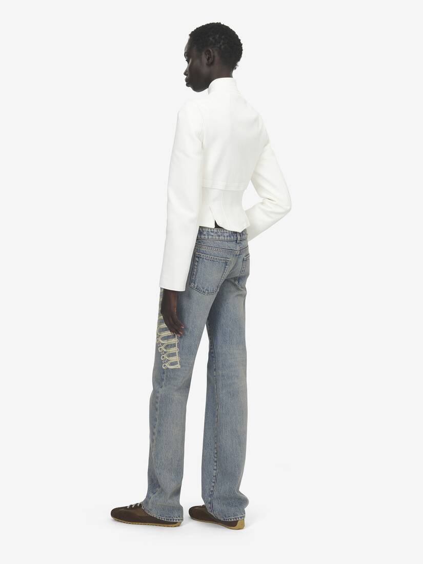 Alexander McQueen 金属感盘扣风格直筒牛仔裤