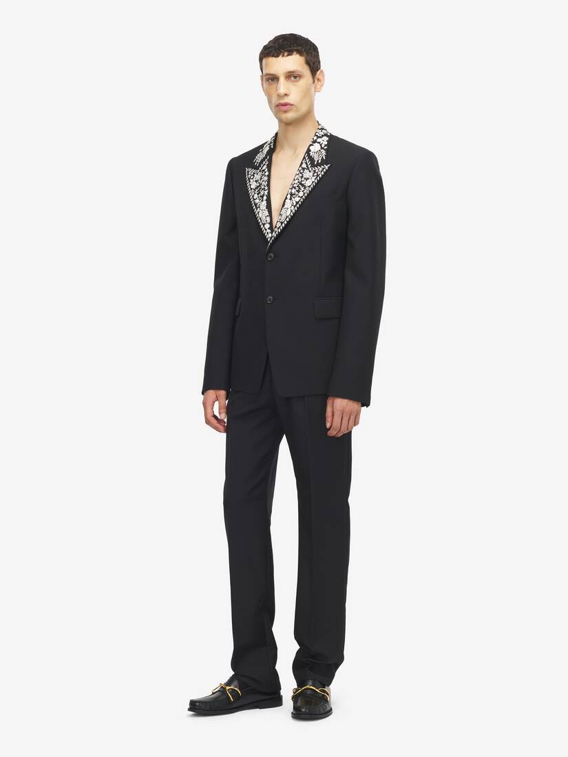 Alexander McQueen 花卉刺绣双排扣夹克