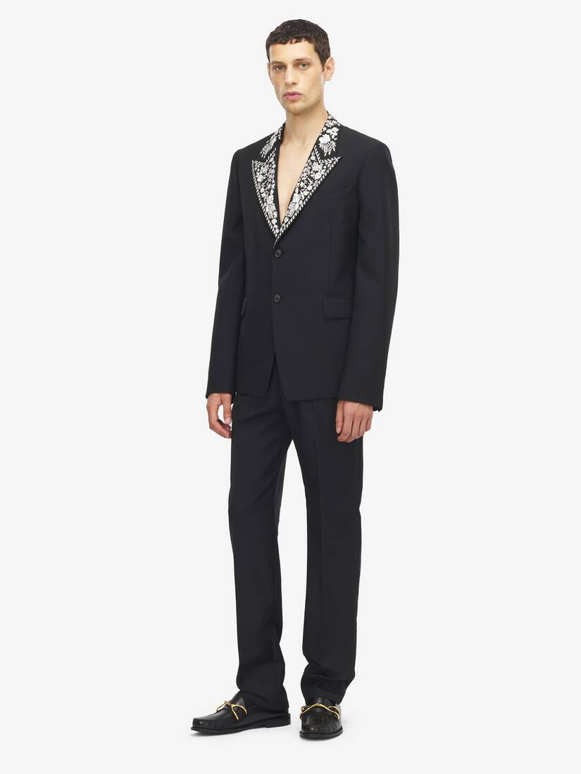 Alexander McQueen 花卉刺绣双排扣夹克