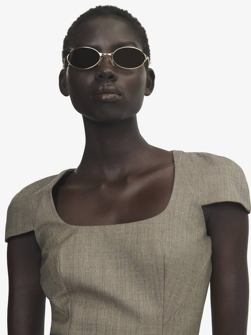 Alexander McQueen Neo椭圆框太阳眼镜